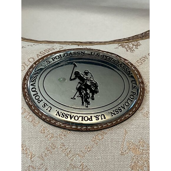 U.S. Polo Assn. Beige Monogram Shoulder Bag with Stud Accents - Picture 6 of 8